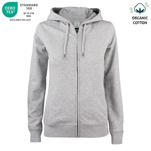 Sudadera Mod. ORGANIC COTTON HOODY FULL ZIP LADIES Gris jaspeado (95) Talla L