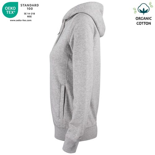 Sudadera Mod. ORGANIC COTTON HOODY FULL ZIP LADIES Gris jaspeado (95) Talla L