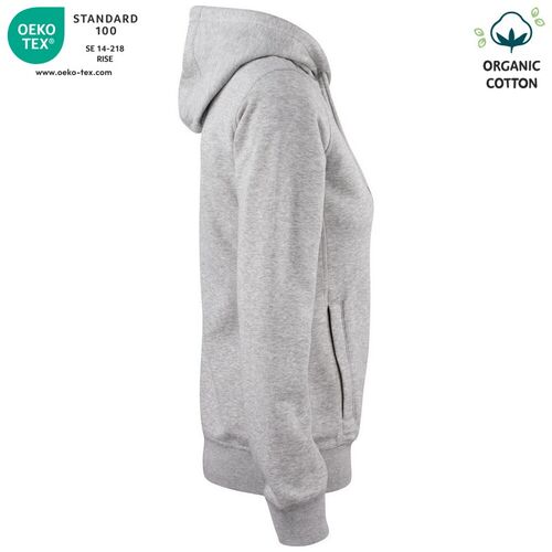 Sudadera Mod. ORGANIC COTTON HOODY FULL ZIP LADIES Gris jaspeado (95) Talla L