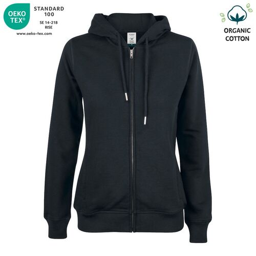 Sudadera Mod. ORGANIC COTTON HOODY FULL ZIP LADIES Negro (99) Talla S