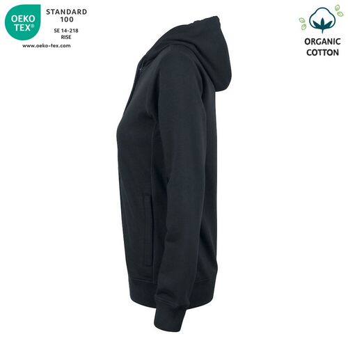 Sudadera Mod. ORGANIC COTTON HOODY FULL ZIP LADIES Negro (99) Talla S