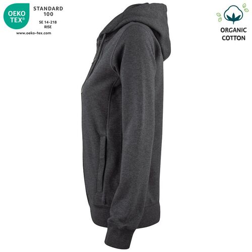 Sudadera Mod. ORGANIC COTTON HOODY FULL ZIP LADIES Antracita jaspeado (955) Talla M