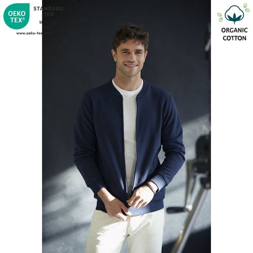 Sudadera Mod. ORGANIC COTTON CARDINGAN Azul oscuro (580) Talla L