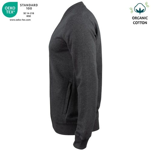 Sudadera Mod. ORGANIC COTTON CARDINGAN Antracita jaspeado (955) Talla L