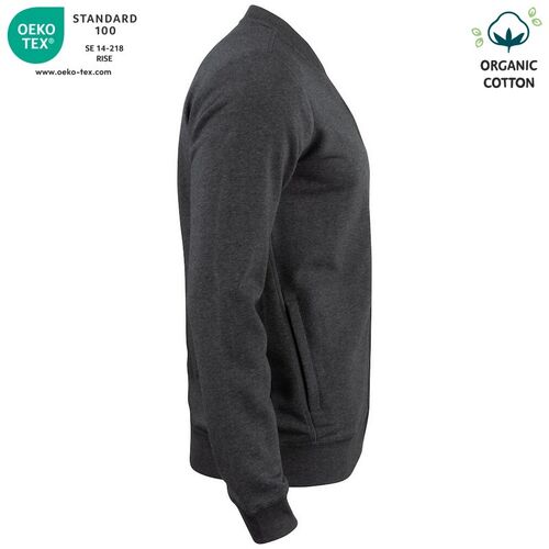 Sudadera Mod. ORGANIC COTTON CARDINGAN Antracita jaspeado (955) Talla L