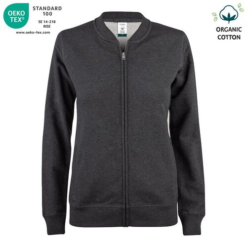 Sudadera Mod. ORGANIC COTTON CARDINGAN LADIES Antracita jaspeado (955) Talla S