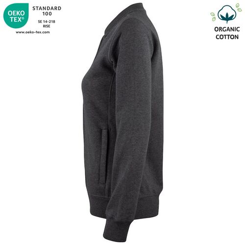 Sudadera Mod. ORGANIC COTTON CARDINGAN LADIES Antracita jaspeado (955) Talla S