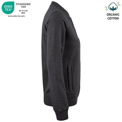 Sudadera Mod. ORGANIC COTTON CARDINGAN LADIES Antracita jaspeado (955) Talla S