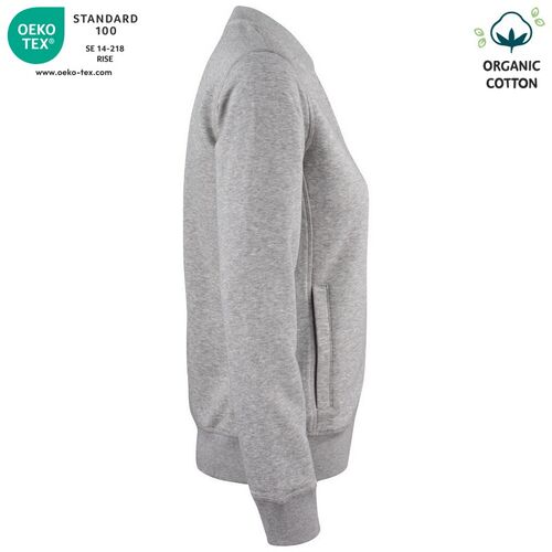 Sudadera Mod. ORGANIC COTTON CARDINGAN LADIES Gris jaspeado (95) Talla L