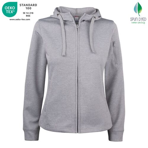 Sudadera Mod. BASIC ACTIVE HOODY FULL ZIP LADIES Gris jaspeado (95) Talla M