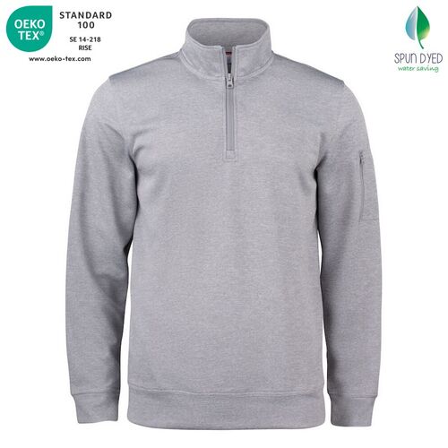 Sudadera Mod. BASIC ACTIVE HALF ZIP Gris jaspeado (95) Talla XS