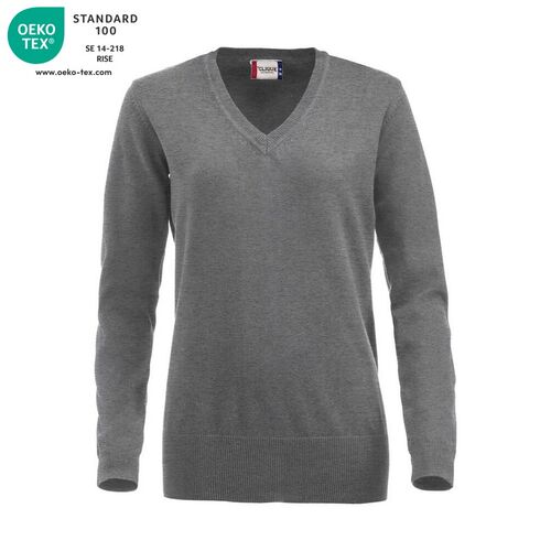 Jersey cuello pico Mod. ASTON LADIES Gris jaspeado (95) Talla L