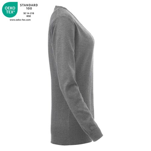 Jersey cuello pico Mod. ASTON LADIES Gris jaspeado (95) Talla L