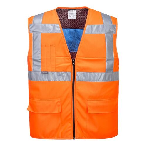 Chaleco refrescante de alta visibilidad Mod. CV02 Naranja Fluor Talla S/M