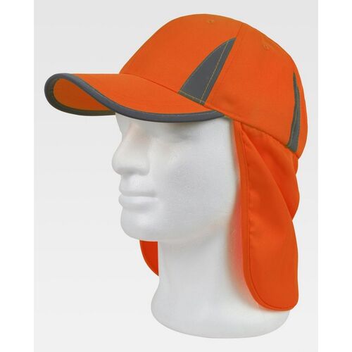 Gorra sahariana de alta visibilidad Mod. WFA904 Naranja Fluor Talla nica