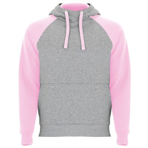 Sudadera con capucha unisex Mod. BADET (58/48) Gris Vigor / Rosa Claro Talla 3XL