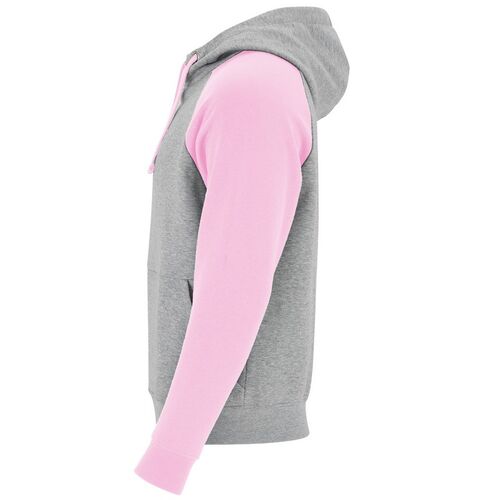 Sudadera con capucha unisex Mod. BADET (58/48) Gris Vigor / Rosa Claro Talla 3XL