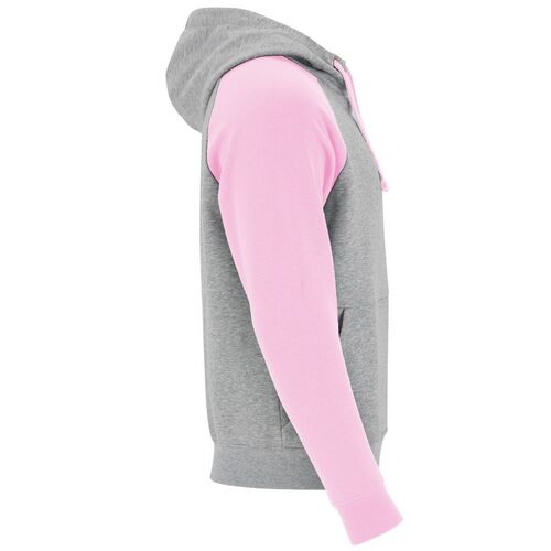 Sudadera con capucha unisex Mod. BADET (58/48) Gris Vigor / Rosa Claro Talla 3XL