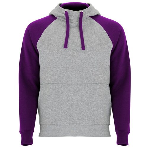 Sudadera con capucha unisex Mod. BADET (58/71) Gris Vigoré / Purpura Talla 3XL