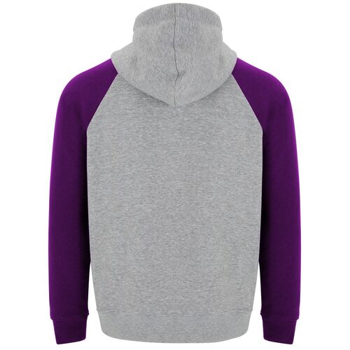 Sudadera con capucha unisex Mod. BADET (58/71) Gris Vigoré / Purpura Talla 3XL