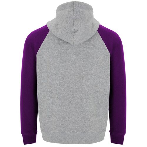 Sudadera con capucha unisex Mod. BADET (58/71) Gris Vigor / Purpura Talla 3XL