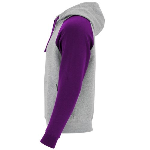 Sudadera con capucha unisex Mod. BADET (58/71) Gris Vigor / Purpura Talla 3XL