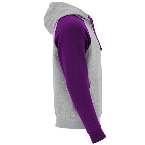 Sudadera con capucha unisex Mod. BADET (58/71) Gris Vigor / Purpura Talla 3XL