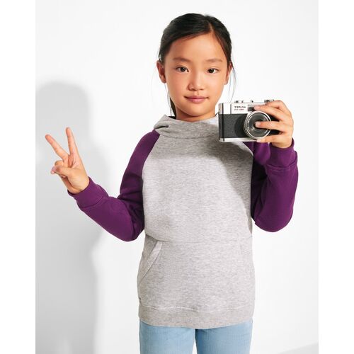 Sudadera con capucha unisex Mod. BADET (58/71) Gris Vigoré / Purpura Talla 3XL