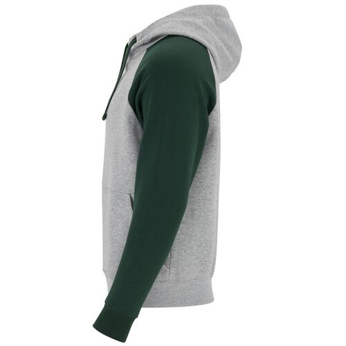 Sudadera con capucha unisex Mod. BADET (58/56) Gris Vigor / Verde Botella Talla S