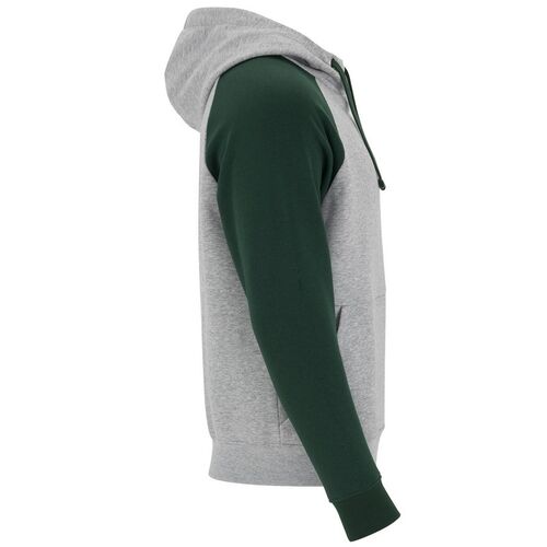 Sudadera con capucha unisex Mod. BADET (58/56) Gris Vigor / Verde Botella Talla S