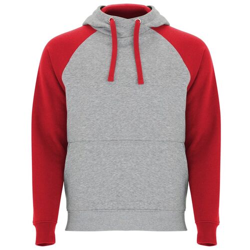 Sudadera con capucha unisex Mod. BADET (58/60) Gris Vigor / Rojo Talla 3XL