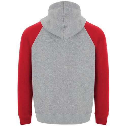 Sudadera con capucha unisex Mod. BADET (58/60) Gris Vigor / Rojo Talla 3XL