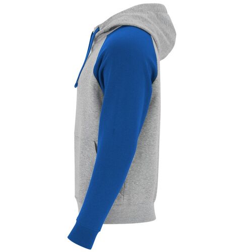 Sudadera con capucha unisex Mod. BADET KIDS (58/05) Gris Vigore / Azul Royal Talla 11/12