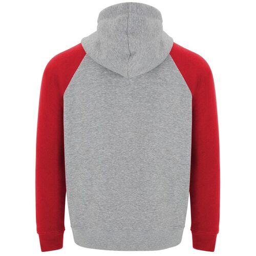 Sudadera con capucha unisex Mod. BADET KIDS (58/60) Gris Vigoré / Rojo Talla 3/4