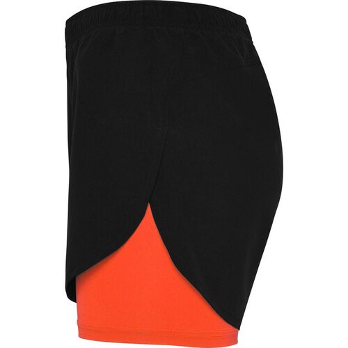 Pantaln corto con malla interior Mod. LANUS (02/234) Negro / Coral Fluor Talla M