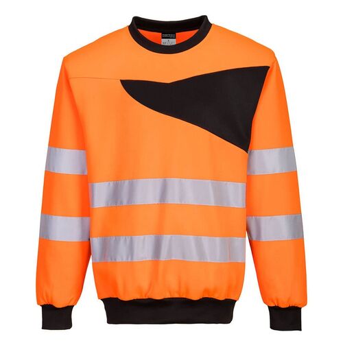 Sudadera de alta visibilidad Mod. PW2 Naranja Fluor / Negro Talla S