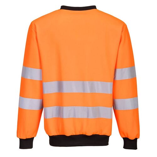 Sudadera de alta visibilidad Mod. PW2 Naranja Fluor / Negro Talla S