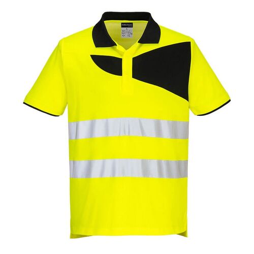 Polo de alta visibilidad Mod PW2 Amarillo Fluor / Negro Talla M