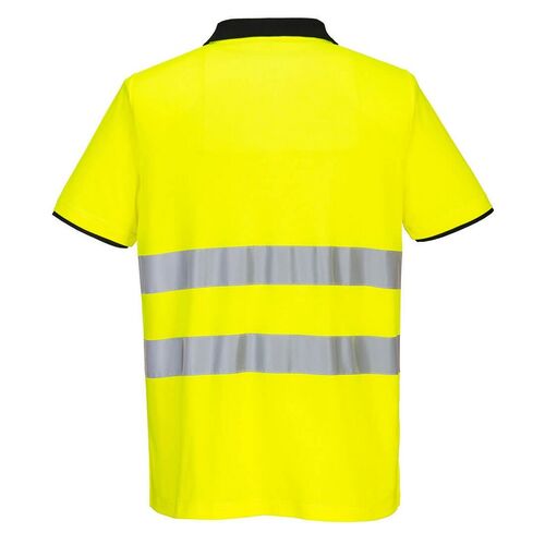 Polo de alta visibilidad Mod PW2 Amarillo Fluor / Negro Talla M