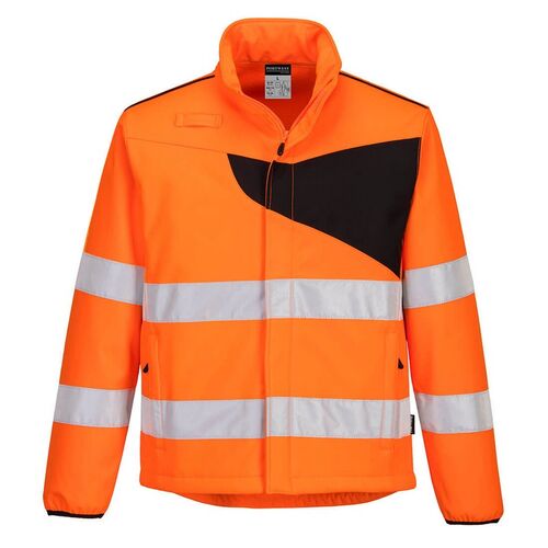 Softshell de 2 capas de alta visibilidad Mod. PW2 Naranja Fluor / Negro Talla S