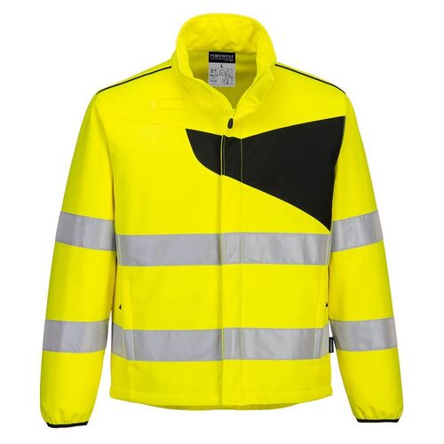 Softshell de 2 capas de alta visibilidad Mod. PW2 Amarillo Fluor / Negro Talla S