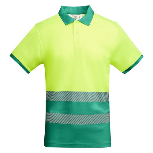 Polo de alta visibilidad con algodn Mod. ATRIO Verde Jardn/Amarillo Flor (52/221) Talla S