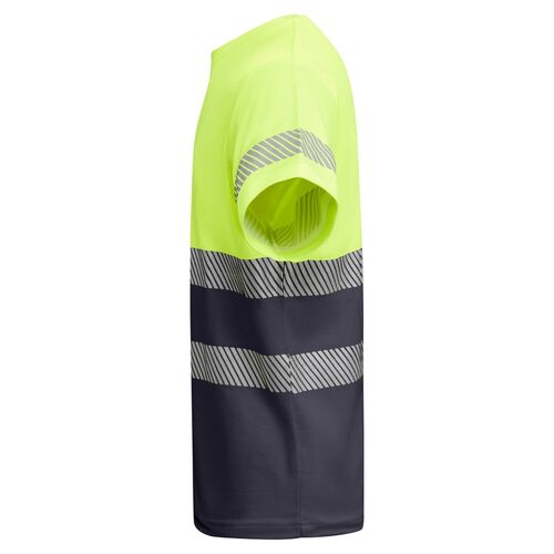 Camiseta de alta visibilidad con algodón Mod. TAURI Plomo/Amarillo Fluor (23/221) Talla 3XL