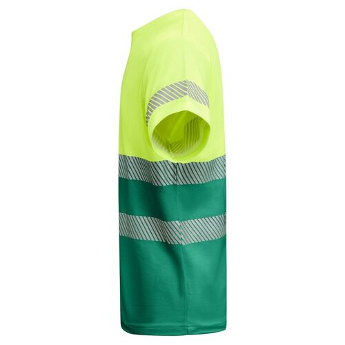 Camiseta de alta visibilidad con algodón Mod. TAURI Verde Jardín/Amarillo Flúor (52/221) Talla S