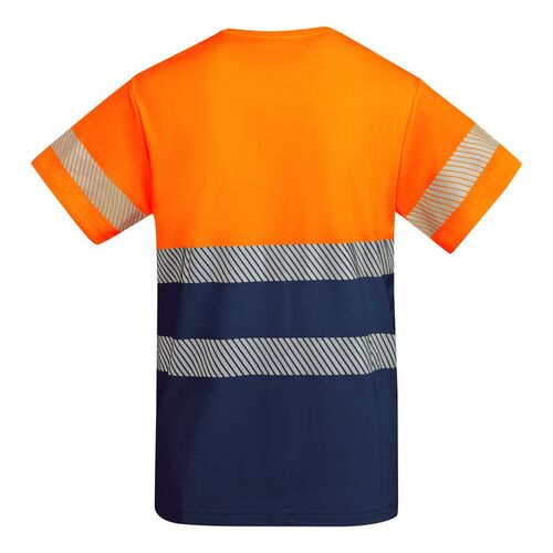 Camiseta de alta visibilidad con algodón Mod. TAURI Marino/Naranja Fluor (55/223) Talla 4XL
