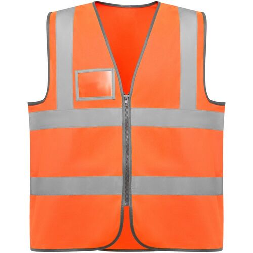 Chaleco de alta visibilidad con cremallera Mod. POLUX (223) Naranja Flúor Talla M/L
