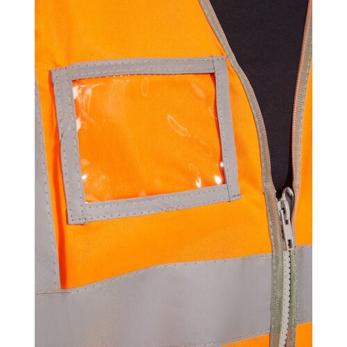 Chaleco de alta visibilidad con cremallera Mod. POLUX (223) Naranja Flúor Talla M/L