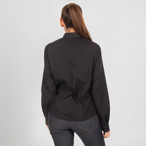 Camisa de mujer con cuello mao Mod. 288200 (001) Negro Talla XS