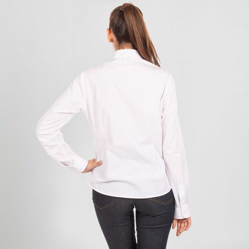 Camisa de mujer con cuello mao Mod. 288200 (101) Blanco Talla XS