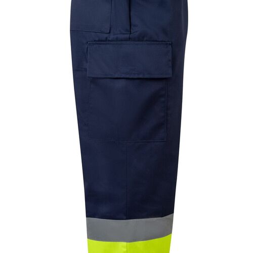 Pantaln multibolsillos bsico de alta visibilidad Azul Marino / Amarillo Fluor (60) Talla L